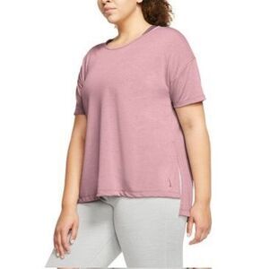 Plus Size Nike‎ Dri-Fit Yoga Tee, Women's, Size: 2XL, Light Red